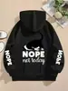Tamaño Europeo TransfronterizoNo, Hoy No - Sudadera Linda con Estampado de Gato para Mujer con Bolsillos Amplios