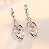Pinduoduo zircon brincos simples femininos rotativos de pérolas de amor Brincos femininos de comprimento médio brincos elegantes e graciosos