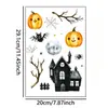 Pegatinas de Pared para Halloween, Pegatinas de Ventana de Calabaza de Dibujos Animados y Casa Embrujada, Pegatinas Decorativas Autoadhesivas para Decoración de Ventanas de Vidrio de Fiesta