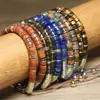Pulsera tejida a mano de arena natural de moda de venta caliente transfronteriza, pulsera de cuentas espaciadoras doradas, joyería exquisita para mujer