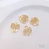 Accesorios Chapados en Oro de 14 Quilates que Conservan el Color Colgante Redondo Árbol de la Vida Colgante de Joyería con Forma de Corazón Árbol de la Suerte Colgante para DIY
