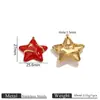 Colgante de Estrella de Cinco Puntas con Goteo de Aceite de Acero Inoxidable, Diseño de Nicho de Lujo Ligero, Para Collares y Pendientes DIY, Versátil y Elegante