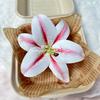 Simulación de pequeña cabeza de flor de lirio, película de impresión 3D, simulación de flor de lirio, caja de regalo DIY, horquilla, tocado, zapatos, flor al por mayor