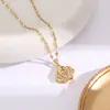 Serie Inteligente Cien Venta en Vivo Collar para Mujer Microincrustado Completo de Diamante Corazón Palpitante Colgante de Acero de Titanio Cadena para Clavícula Joyería