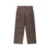 Pantalones Cargo de Retazos con Bolsillo Grande para Hombre Jiezhan 26 Otoño Nuevo Estilo Americano 200g Algodón Puro Paracaidista Casual
