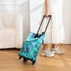 Carrito de Compras Plegable con Ruedas de Gran Capacidad Bolsa de Almacenamiento de Tela Oxford Carrito de Compras Portátil para el Hogar
