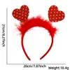 Diadema Corazón Rojo Día de San Valentín Accesorio para el Cabello Fiesta Navideña Decoración para Fotos Atrezo Diadema de Plumas en Forma de Corazón