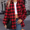 Cardigan Feminino Xadrez Longo de Manga Longa com Lapela, Cordão, Estilo Retrô, Tendência de Rua 2022, Bolso