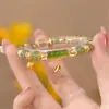 Pulsera Nueva de Bambú de Caña Alta para Mujer Pulsera de Perlas de Imitación Marca Fu Diseño de Nicho de Lujo Ligero Joyería de Moda para Mujer Regalo