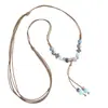 Collar Largo de Cerámica Minimalista Lujo Ligero Nicho Versátil Colgante Estudiante Cadena para Suéter Joyería Accesorios Bohemios