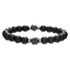 Pulsera Popular Transfronteriza Pulsera Elástica de Piedra Natural con Cuentas 8mm Piedra Dongling Ojo de Tigre Amatista Granate Pulsera