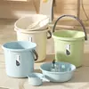 Balde Grande para Armazenamento de Água para Uso Doméstico, Grande Capacidade com Tampa, Balde de Plástico Espessado, Conjunto de Baldes para Estudantes, Balde para Escalda-pés e Lavanderia em Dormitórios