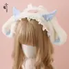 Faixa de cabelo com orelhas de coelho Lolita cultura asiática doença fofo pelúcia asas de anjo headdress Niang Lolita headdress