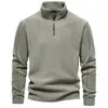 Nueva Sudadera con Cremallera y Cuello Alto Semi-Moderna para Hombre, Polar Transfronterizo Versátil de Manga Larga, Sudadera con Cuello Alto para Hombre, Otoño e Invierno