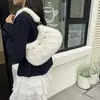 Bolso de mano de felpa popular de nicho de otoño para mujer, nuevo estilo de moda 2025, bolso cruzado casual con cadena para el hombro