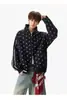 NASA SOBRE Sudadera retro americana con estampado de estrellas y cuello alto, chaqueta con cremallera a rayas de corte holgado para hombre para otoño