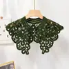 Chal de encaje de perlas cuello falso para vestido de mujer artefacto versátil cuello decorativo de encaje protección hueca para el cuello