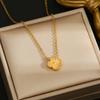 Venda Quente Transfronteiriça Colar de Trevo de Quatro Folhas em Ouro 18K Luxo Leve Aço Titânio Sem Cor Corrente Simples Elegante para Clavícula Feminina Joias