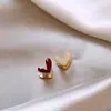 Pendientes de Año Nuevo de Otoño e Invierno, Rojo Ancora de Alta Gama, Femeninos, Pendientes de Nicho de Alta Gama, Pendientes Versátiles al por Mayor