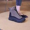 Botas de Couro Quentes com Forro de Lã, Botas de Algodão, Novas Botas de Neve de Cano Alto com Solado Grosso para Mães para o Inverno de 2026, Botas Curtas Leves com Solado Macio