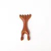 Pente Raspador de Massagem de Sândalo Dourado, Pente Pequeno Portátil para Raspagem do Couro Cabeludo e Massagem de Pontos de Acupuntura, Adequado para Todo o Corpo, Portátil e Sem Pintura