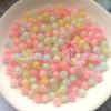 Cuentas redondas de agujero recto de colores, cuentas esmeriladas, cuentas medianas, cuentas sueltas, accesorios para pendientes DIY para niños, tocado, banda de goma