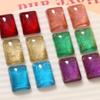 Parche rectangular de gelatina de hilo dorado con tacto de seda transparente, accesorios de resina para bricolaje, pendientes, horquillas, fundas para teléfono móvil, material al por mayor