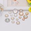 Cadena de Garra Perla Redonda Disco Broche de Taladro Diamante Ojo de Gato Diamantes de Cristal Plata diy Accesorios para el Cabello Accesorios de Metal