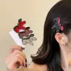Pinza para el Cabello de Pato con Forma de Poni y Strass Completo para Año Nuevo, Exquisita Pinza Lateral de Alto Brillo con Strass, Accesorio de Cabello Colorido de Moda con Strass