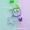 Llavero Anillo Estrella Colorida Acrílico Transparente Campana Linda Llavero de Cuentas DIY para Mochila
