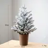 Árbol de Navidad nevado 100% PE de 60 cm/90 cm, decoración de escritorio para el hogar, exportado a Corea, árbol de maceta de hierro nevado de PE