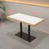 Conjunto de Mesa e Cadeiras para Refeições Rápidas em Laje de Rocha e Madeira Maciça para Lanchonetes, Restaurantes, Padarias, Lojas de Chá com Leite e Restaurantes de Hot Pot Picante; Combinação de Mesa e Cadeiras para Restaurante com Booth