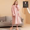Outono e inverno engrossado com capuz dupla camada composto flanela preguiçoso cobertor masculino e feminino tamanho grande Fat Coral Fleece Home Clothes