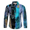 Camisa de manga larga de talla estándar de moda europea y americana para hombre, camisa de manga larga con estampado digital para hombre de comercio exterior, ropa casual de moda transfronteriza