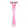 Envio Transfronteiriço Lâminas de Barbeiro Seis Camadas Depilador Rosa Depilador Manual Suporte para Lâmina Conjunto de Lâminas Barbeador
