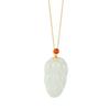 Huibaoli Prata S925 Jade Hetian Jade Escarlate Jade Fumê Roxo Colar Pingente Galhos Dourados e Folha de Jade de Alta Qualidade Atmosférico Simples