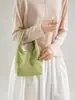 Otoño Invierno Coreano Retro Hobo Bolso de Mujer Versátil para el Trabajo Ligero Color Sólido Gamuza Felpa Bolso de Mano Pequeño para Llevar Sensación de Alta Gama