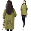 Sudadera con capucha para mujer de longitud media que cubre la cadera, cuello redondo irregular, top de moda casual, nueva para primavera y otoño