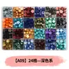 Perlas de cera octogonales, 100 estilos en compartimentos separados, perlas de cera para sellos de cera, empaque de caja de color mixto, venta al por mayor