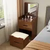 Tocador estilo crema minimalista moderno mesa de maquillaje con tapa abatible armario de almacenamiento para apartamento pequeño dormitorio tocador de noche integrado