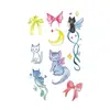 Pegatinas de Tatuaje Coloridas para Mujeres para Cubrir Cicatrices con Lazo de Nicho, Pegatinas de Tatuaje Coloridas de Gama Alta para Gatos de Larga Duración Impermeables para Mujeres