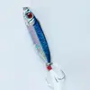 Isca de Placa de Ferro com Anzol Simples e Duplo Chumbo Peixe Isca Artificial Lantejoula Isca de Pesca para Robalo de Água Doce e Salgada, Peixe Mandarim, Cavala e Peixe Mandarim Usando Técnica de Arraste
