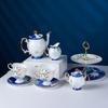 Juego de Té para el Té de la Tarde Estilo Europeo Lujo Ligero Juego de Tazas de Café de Porcelana de Hueso de Gama Alta Exquisito Lujo de Gama Alta Estilo Británico Venta al por Mayor