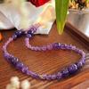 Collar de cuentas redondas con sonrisa degradada de amatista y lavanda natural recomendado por el propietario de la tienda de diseño original, accesorios de cadena para clavícula.