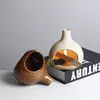 Quemador de Incienso Cónico Cerámico Transfronterizo Artesanías Quemador de Incienso Quemador de Aromaterapia Portador de Bandeja para Quemar Madera Sagrada Salvia Adornos de Incienso