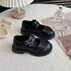 Zapatos Mary Jane de piel para niñas de 6 a 12 años, estilo primavera y otoño, zapatos de princesa de suela blanda, zapatos sencillos para niños, zapatos negros para actuación escolar