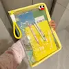 Bolsa de Documentos Ins Grossa e Atualizada Cor Doce Alto Valor Bolsa de Mão Grande Capacidade A4 com Zíper Armazenamento para Provas e Livros