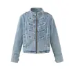 Magic Bear 2026 Nueva Americana Streetwear Ligero Estilo Palacio Chaqueta de Mezclilla Lavada Desgastada Chaqueta de Trabajo Corta