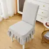 Funda de silla de felpa, adecuada para todas las estaciones, funda elástica para taburete, diseño moderno y simple con respaldo integrado, funda de silla para el hogar de color liso
