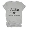 Salem est 1626 Amazon Wish sitio independiente camiseta de mujer de manga corta con cuello redondo de moda y única camiseta básica